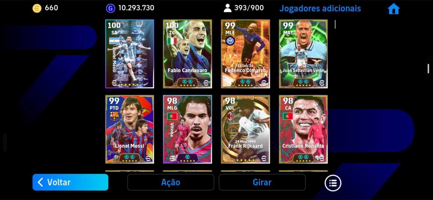EFootball 2026 Mobile | Conta Forte 3210 de Força Coletiva Messi, Neymar, cr7