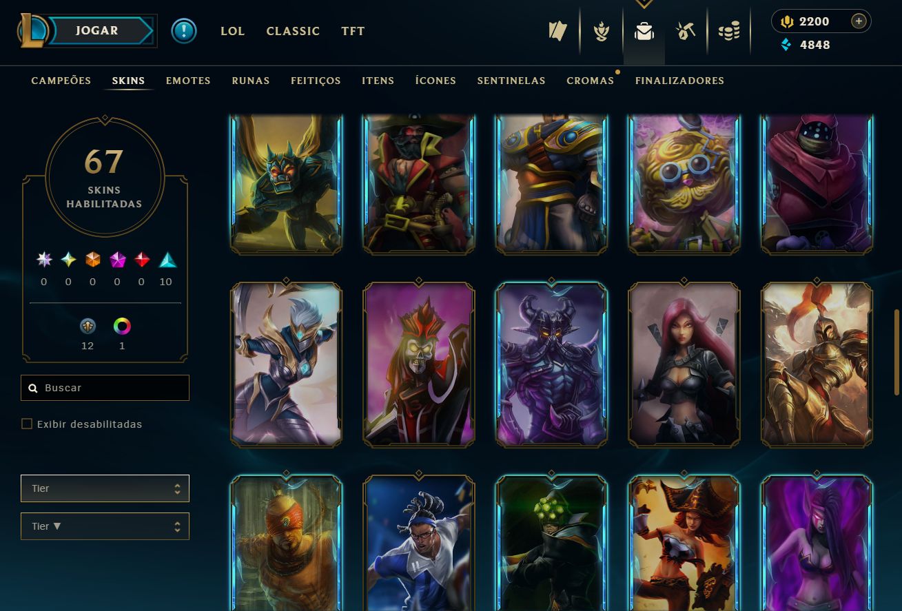 [ACESSO IMEDIATO] Ranked Open 67 Skins 72 Campeões 2200 RP