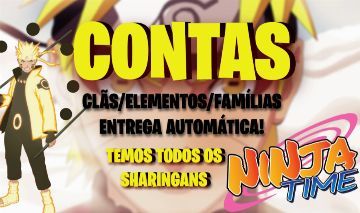 [TEMOS RINNEGAN!] NINJA TIME CONTAS COM CLÃS/ELEMENTOS/FAMÍLIAS [MENOR PREÇO]