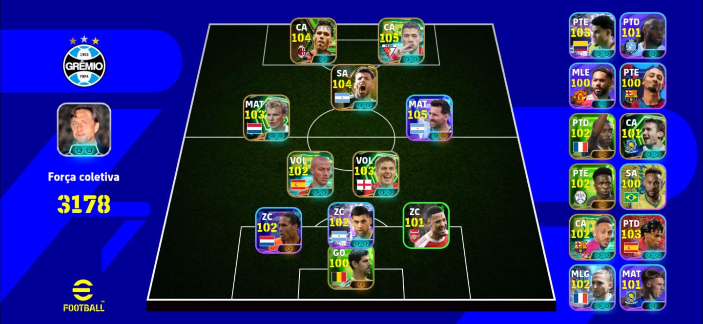 Conta de efootball com 3 blitz curler