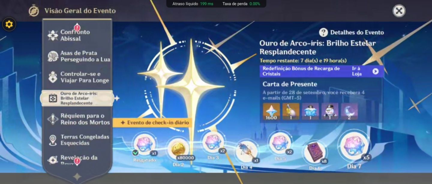Conta genshin com vários t5 limitados e buildados