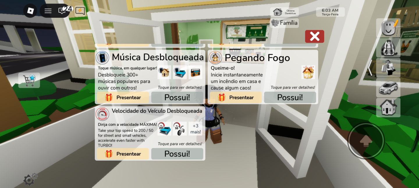 CONTA ROBLOX BROOKHAVEN PREMIUM | +4 PASSES PAGOS (VEÍCULOS/VELOCIDADE/MÚSICA)