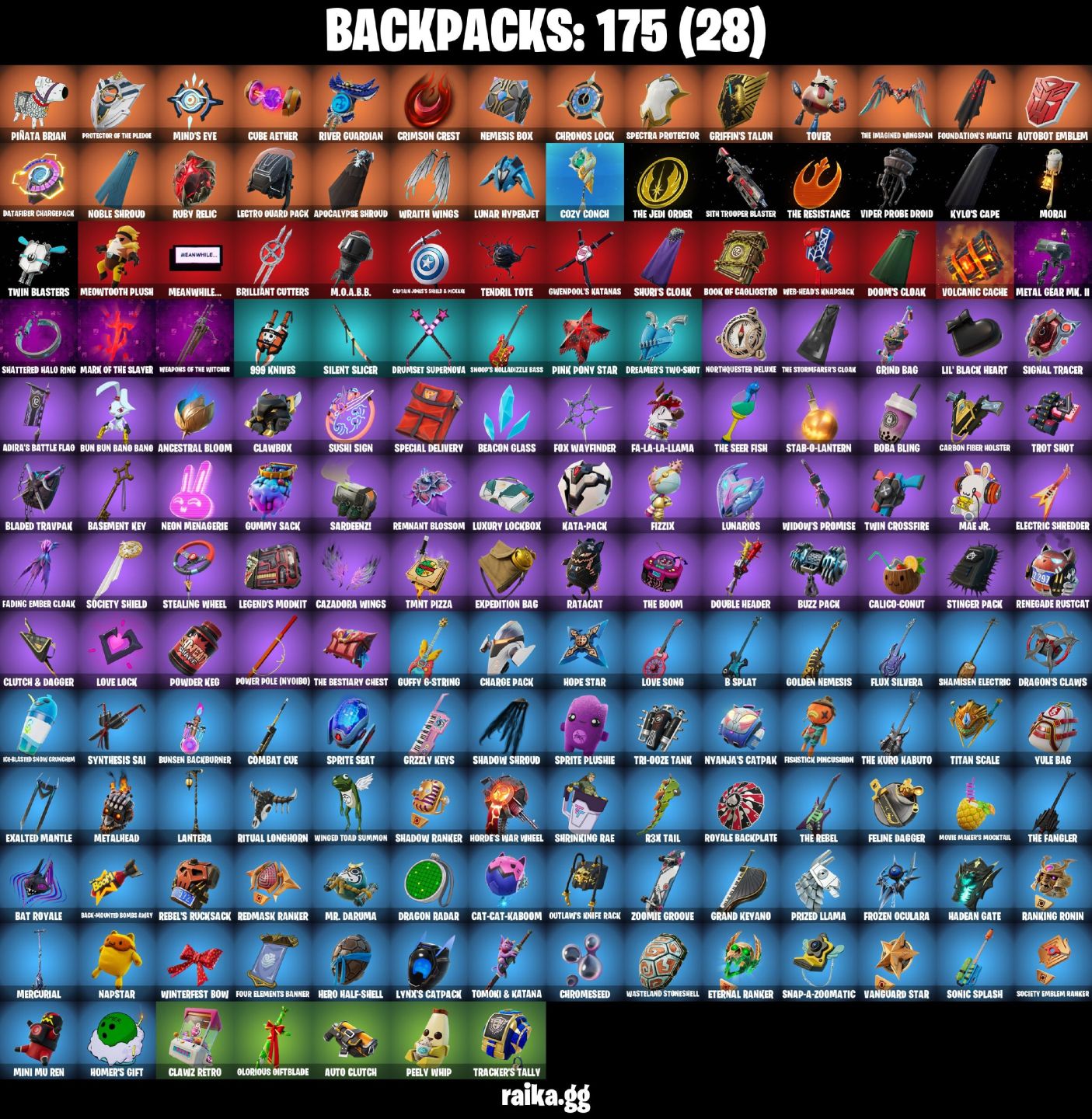 113 Skins - Emma Frost, Darth Vader, War Machine, Prowler, Doom, 300 vbucks