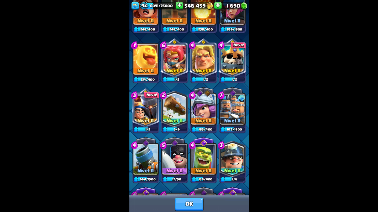 Conta de clash royale com 9151k de trofeus 14evo valor negociavel só vem!!!