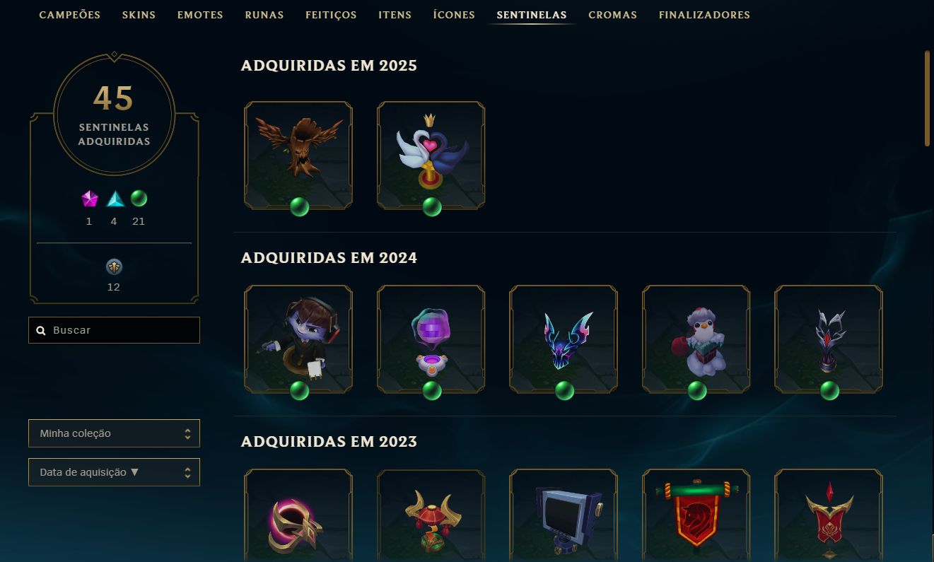 League of Legends | Conta Colecionador | 271 Skins | 630 Icones Todos os Champs