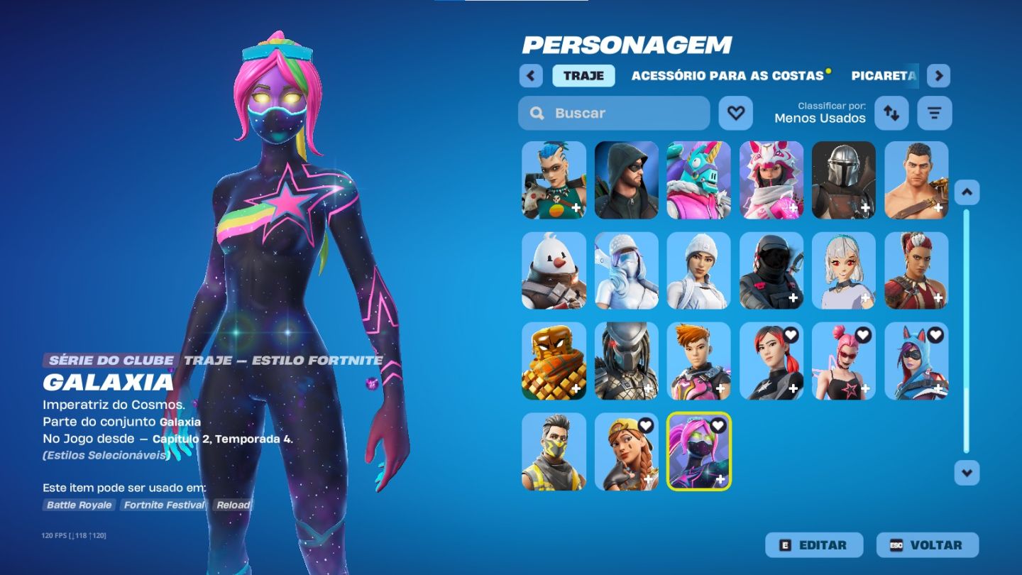 [VENDA] CONTA FORTNITE RARA + EPIC FULL COM JOGOS - 105 SKINS + GALÁXIA OG