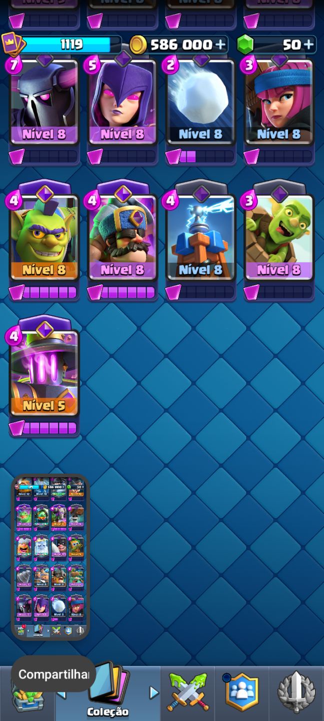CONTA CLASH ROYALE ARENA 16 8 EVOLUÇÕES,2 HERÓIS.