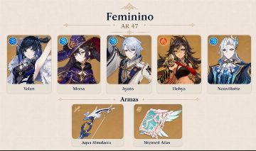CONTA GENSHIN IMPACT COM 5 PERSONAGENS T5 & 2 ARMAS