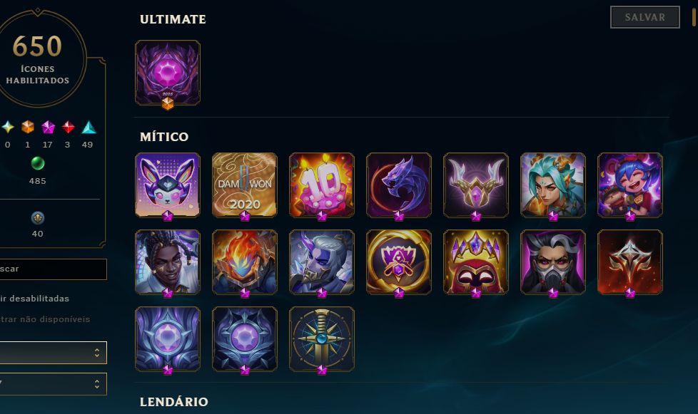 Conta LoL - Mestre 700 skins (valor negociavel)