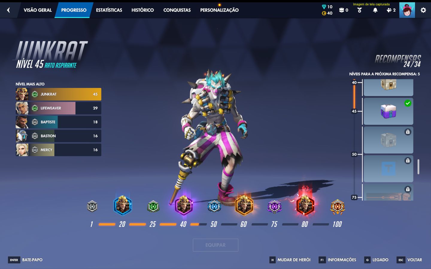 Conta de overwatch main dps/suporte com 3 passes comprados