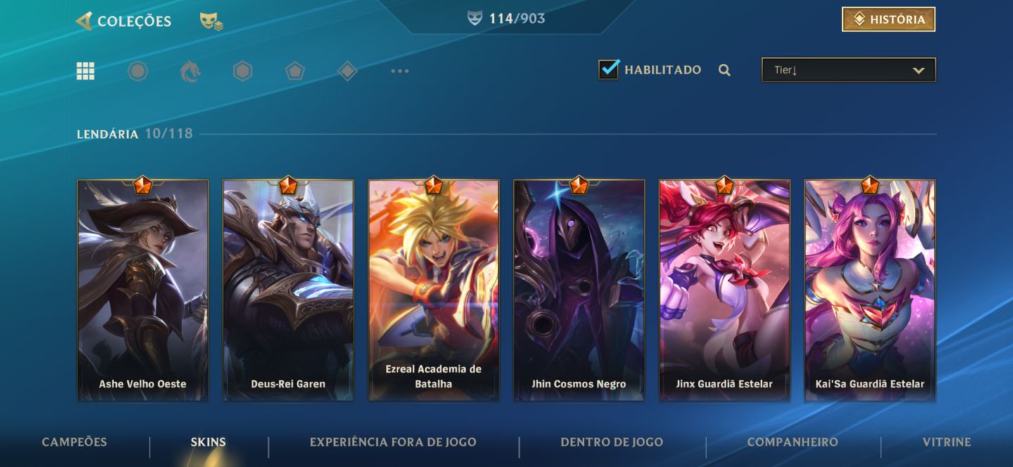 Conta Wild Rift ex desafiante com 114 skins, main adc