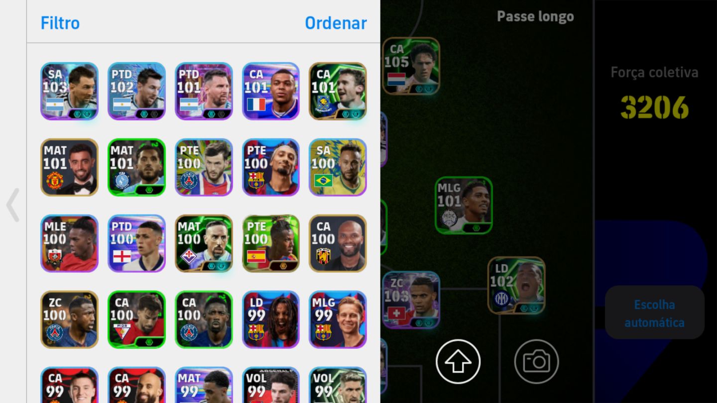 CONTA EFOOTBALL! NICO PAZ 105 + ELENCO FORTE E FORÇA COLETIVA 3206 !!