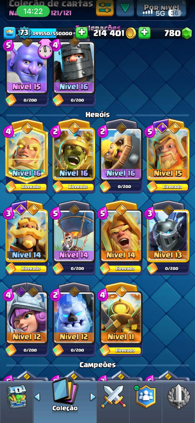 CONTA CLASH ROYALE META 12500 TROFÉUS