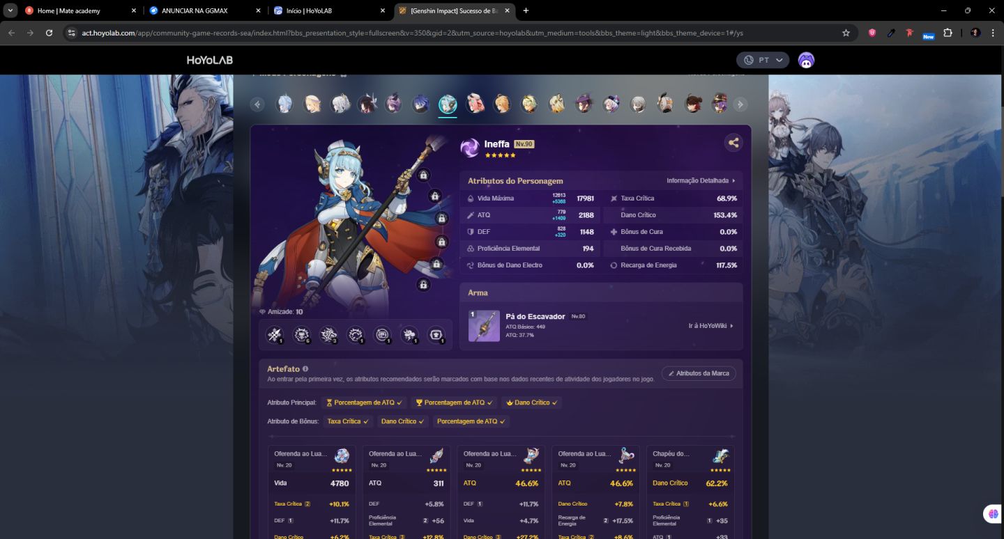 Conta AR58 time premium da Varesa e Flins mais personagens T5