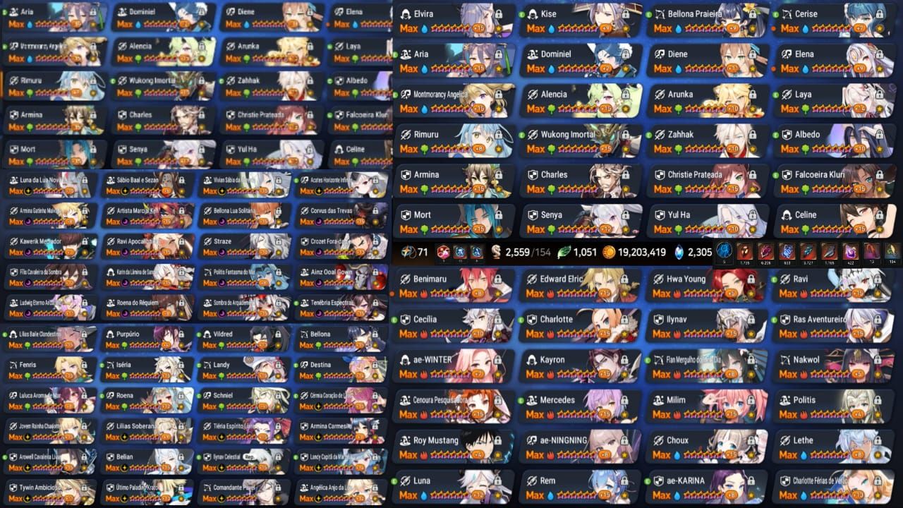 [EPIC SEVEN]CONTA END GAME/36ML5/FRIEREN+RE ZERO+SLIME+FULLMETAL+AESPA COMPLETOS