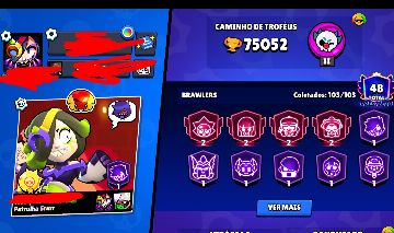 CONTA DE BRAWL STARS COM 75K DE TROFÉUS.