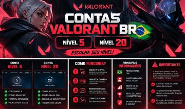 CONTAS VALORANT BR | NÍVEL 5 E 20 | ESCOLHA SEU NÍVEL
