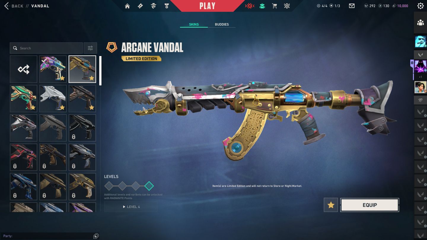 CONTA VALORANT NÍVEL 188 + SKINS - Preço Negociavel