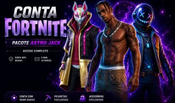 Conta Fortnite Rara | Travis Scott | Atemporal | Astro Jack | 27 Jogos Epic