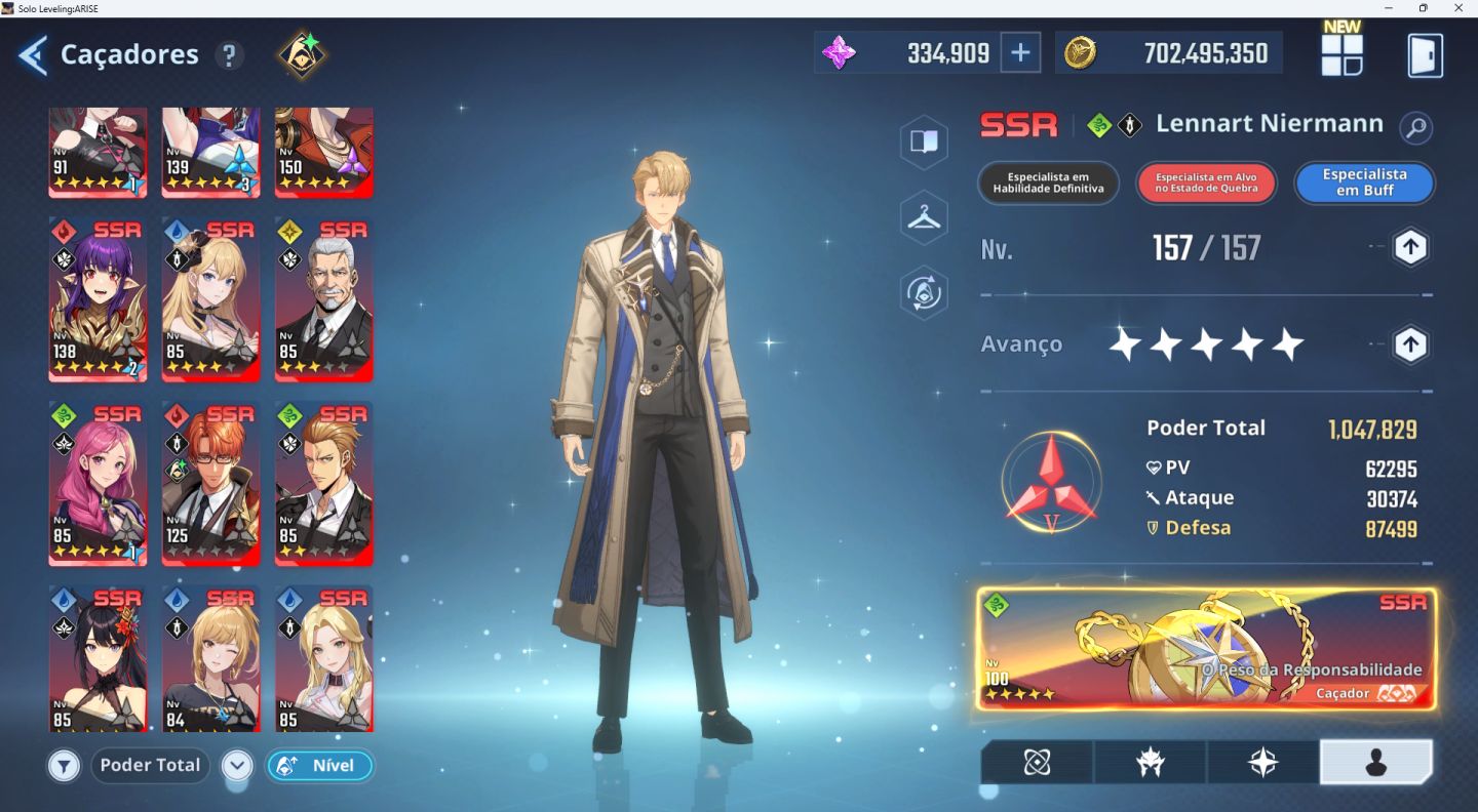 CONTA SOLO LEVELING: ARISE. LV 157, POWER 4kk600
