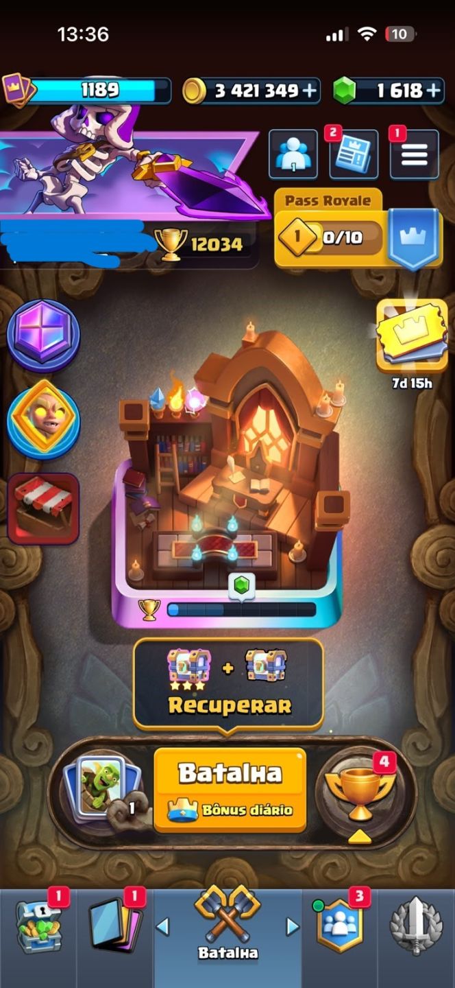CONTA 12K TROFEUS / EMBLEMA 9 ANOS DE JOGO / FALTANDO 1 CARTA PARA TER TODAS