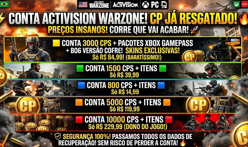 Contas COD com Cod Points em preços ótimos!!PROMOÇÃO!!