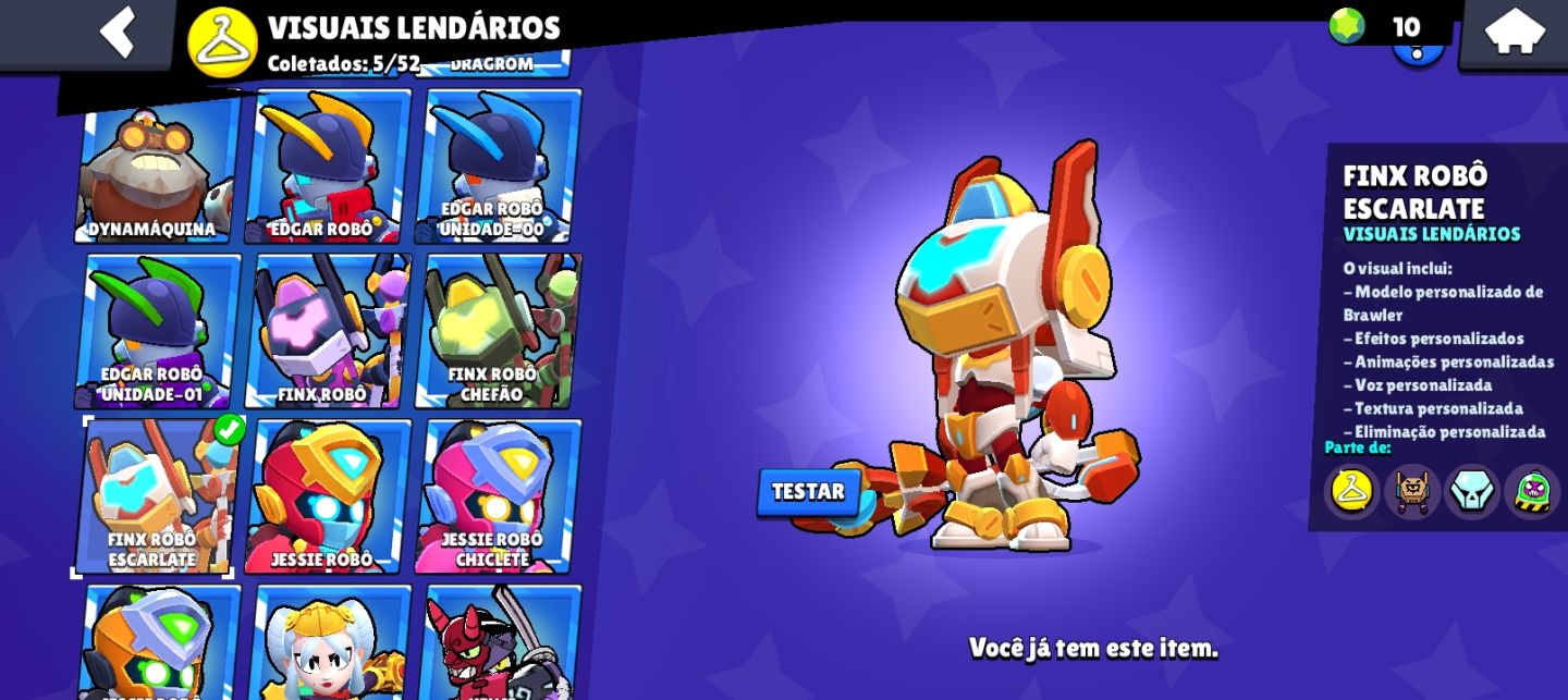 Conta de brawl stars de 2021 com diversos itens