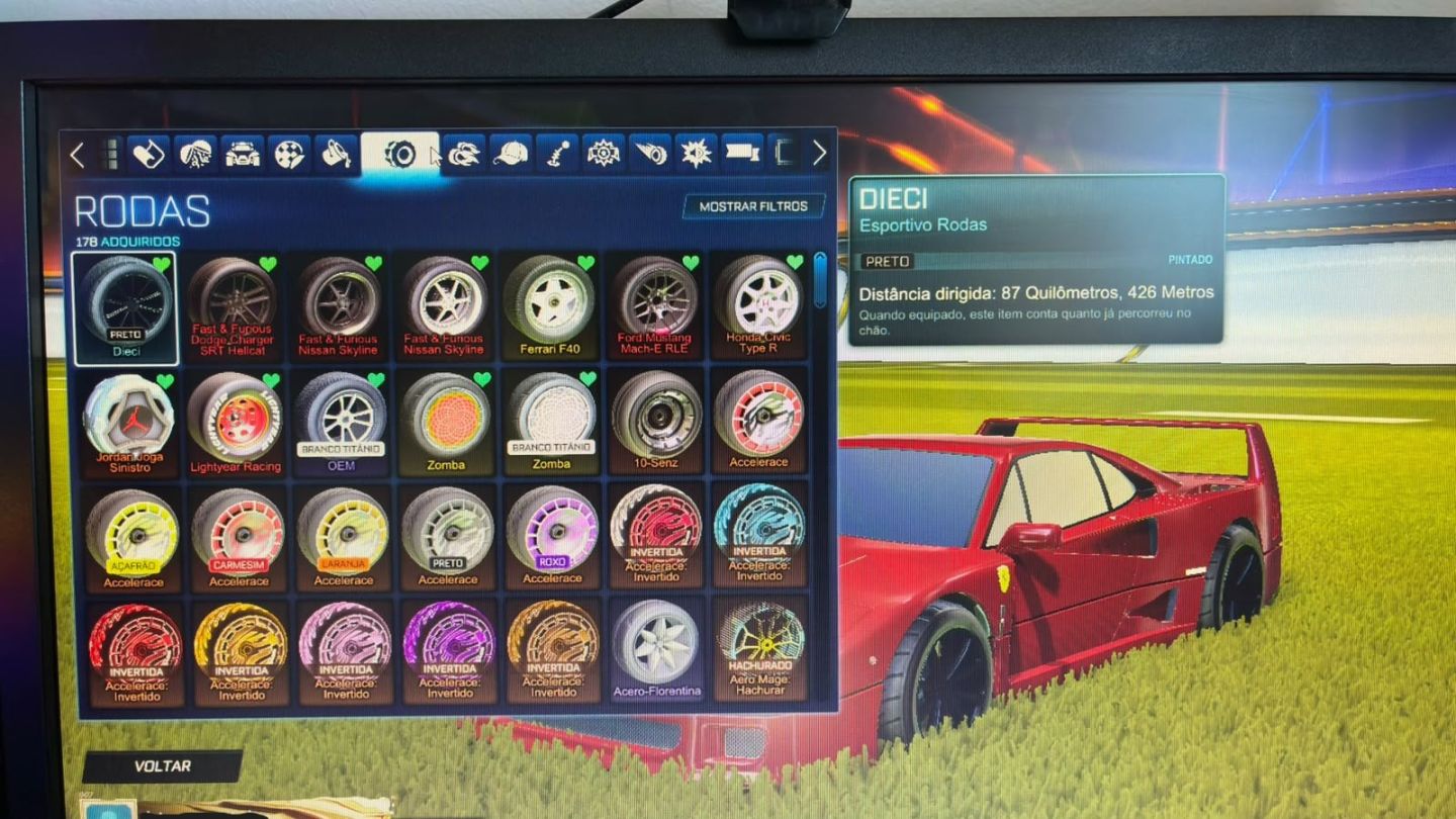 CONTA ROCKET LEAGUE COM MCQUEEN, F40, SKYLINE, EXPLOSAO DO BOB ESPONJA
