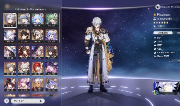 Conta HSR Endgame com Phainon E2S1 e diversos personagens buildados