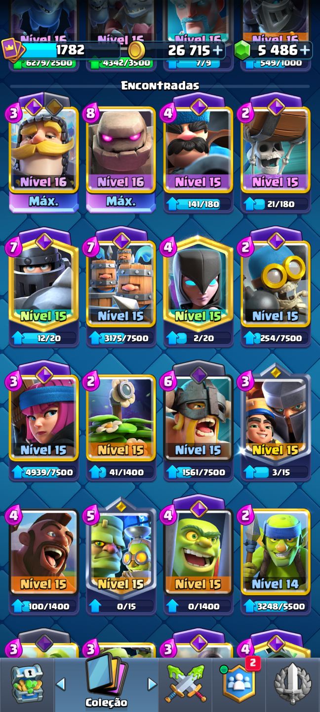 1782 COLEÇÃO | 21 EVO | 5486 GEMAS | 10832 | 91 EMOTES