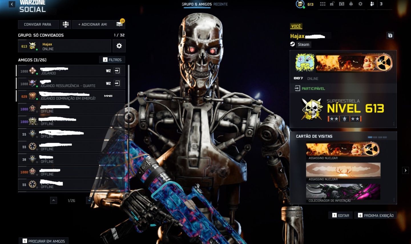 CONTA CALL OF DUTY COM T800, SKINS RARAS, CAMUFLAGENS E PRESTIGIE MASTER!!