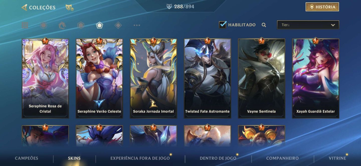 Conta Monarca e Lenda - 288 Skins