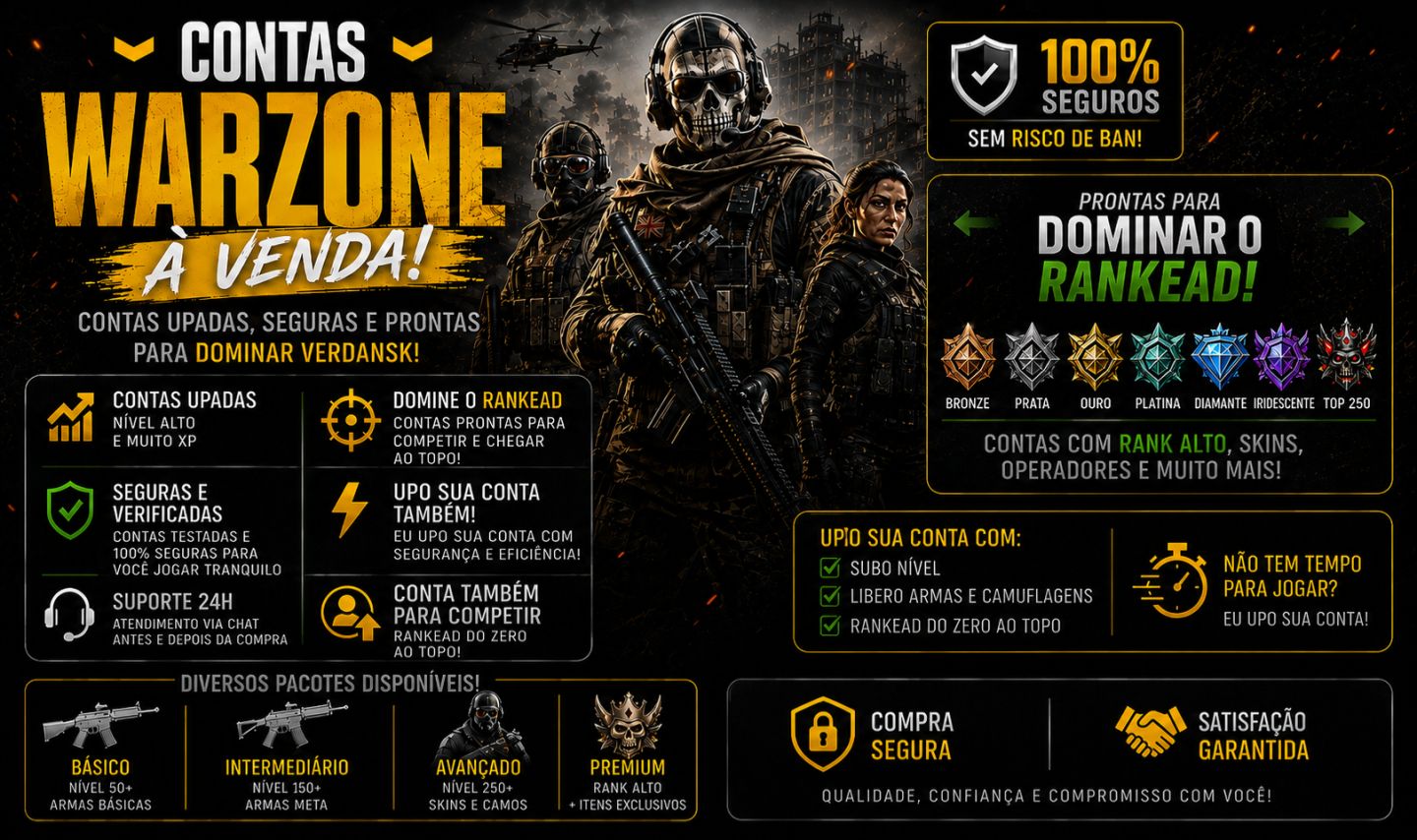 CONTA UPADA EM TODAS SEASON DO BO7 WARZONE PARA IRISCENTE