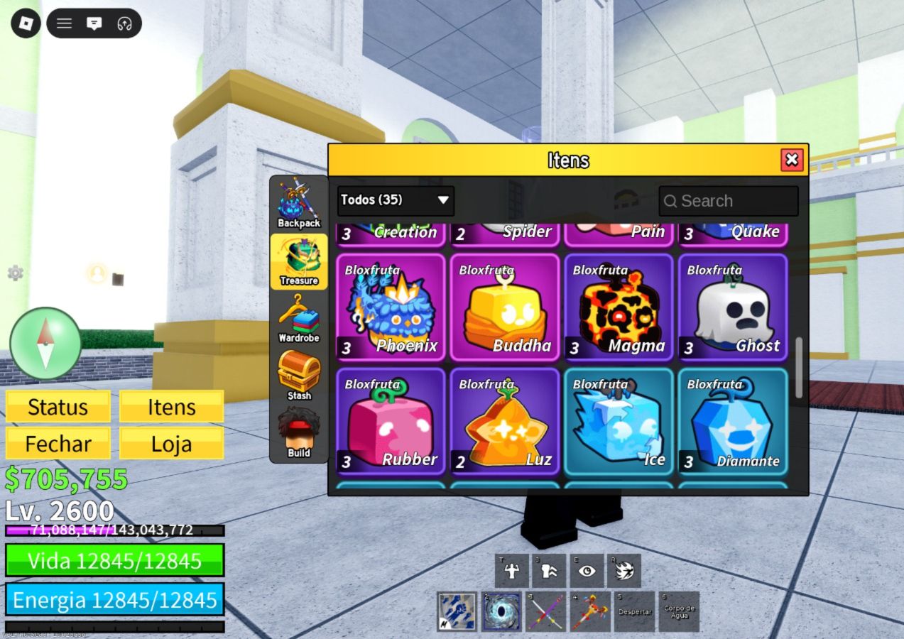 Conta de roblox upada em blox fruits e outros jogos