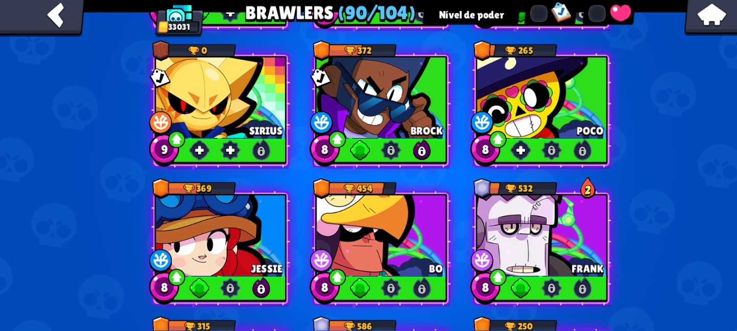 CONTA BRAWL STARS 90 BRAWLERS
