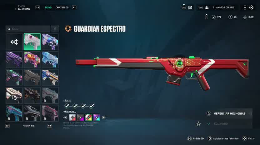 Conta com muita skin