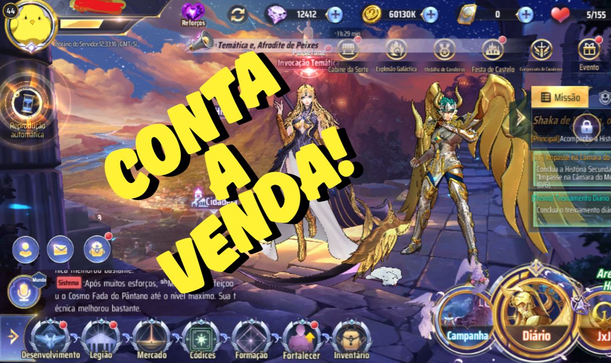 Conta Saint Seiya Awakening Serv.141 Vem com Shura DC reparado