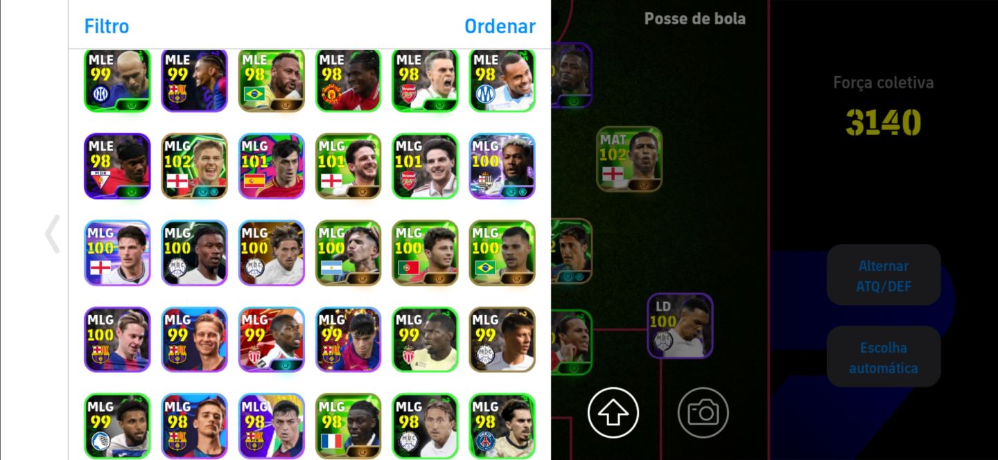 CONTA DE EFOOTBALL MOBILE COM NEYMAR E MESSI DO PACK, AGÜERO E TÉCNICO CRUYFF!!!