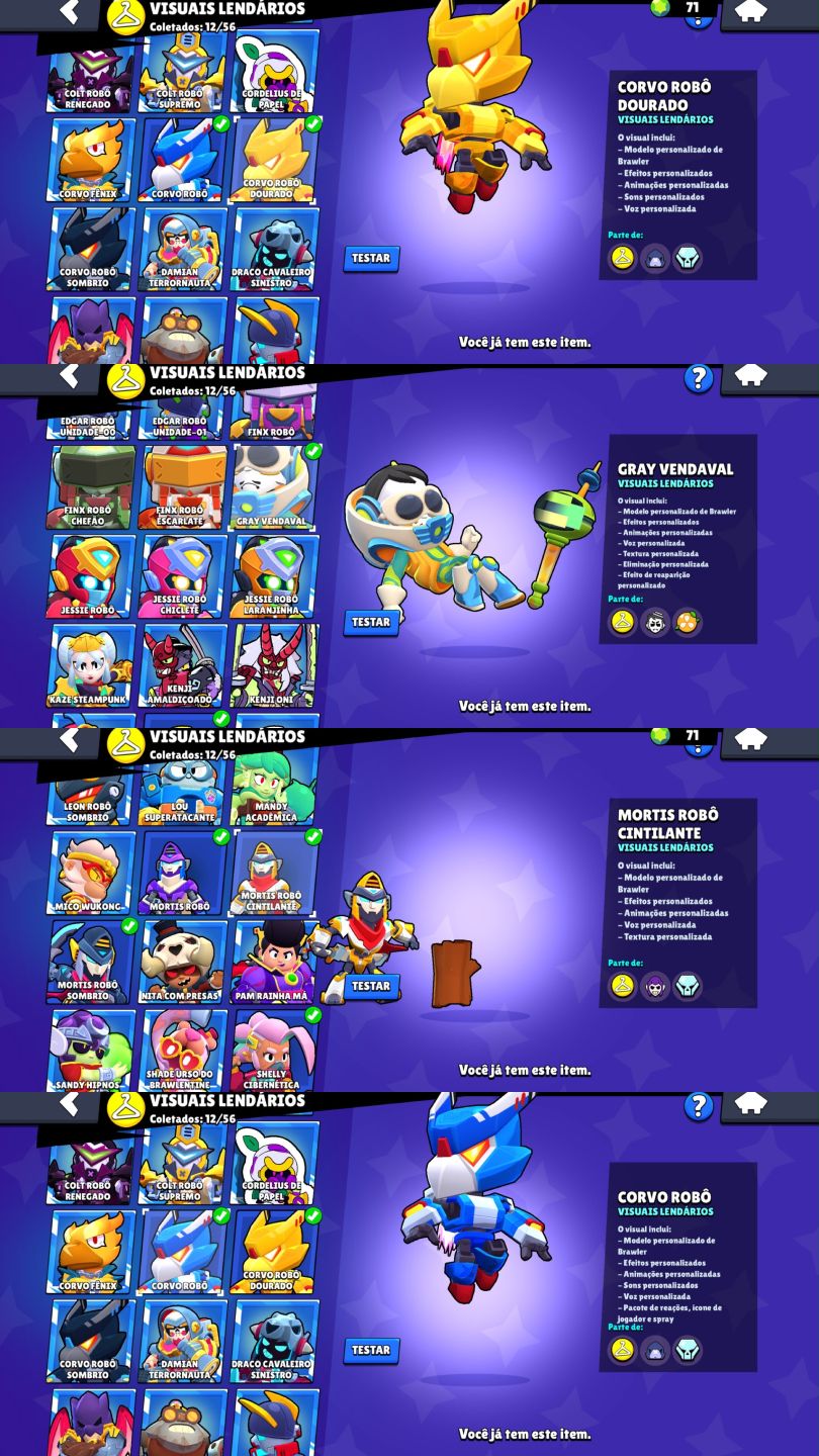 CONTA DE BRAWL STARS 65K DE TROFEUS |107 BRAWLERS VARIAS FAMA