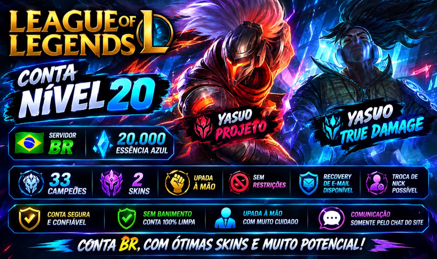 CONTA LEAGUE OF LEGENDS NÍVEL 20