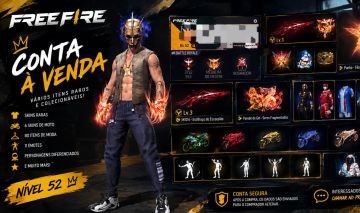 CONTA FREE FIRE NÍVEL 52, MUITO COMPLETA!