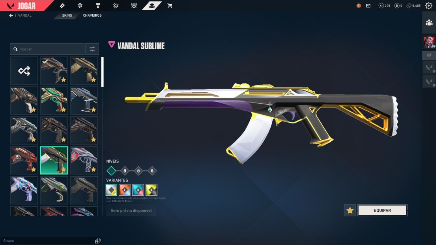 CONTA DE VALORANT COM MUITAS SKINS DE FACA + VANDAL + SHERIFF