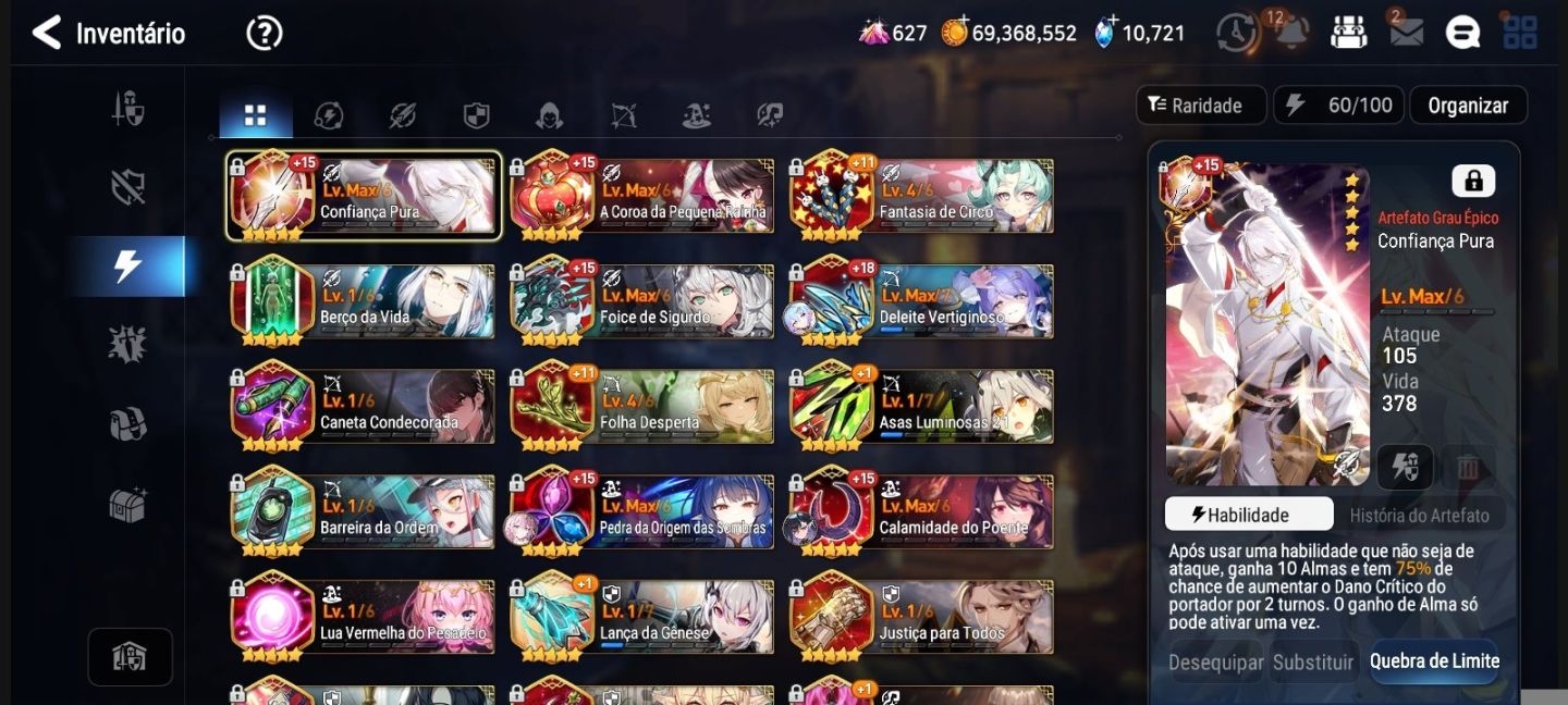 Conta de Epic seven no Precin 19 MLS , Várias units 5 estrelas com MID GAME