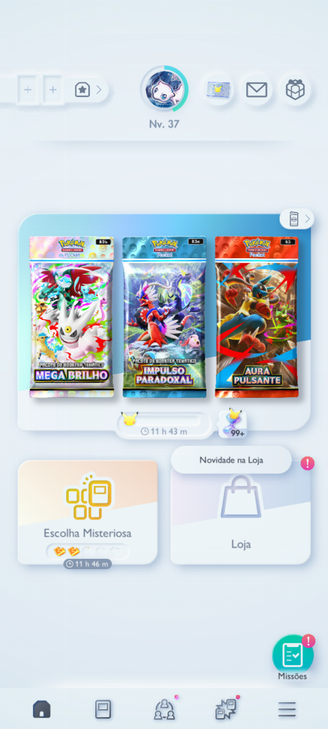 Conta Pokémon TCG - NV 37 com + de 2k cartas com muitas Full Art e Shinys!