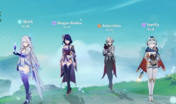 Hu tao ayaka nahida / skirk raiden ineffa e arlechino