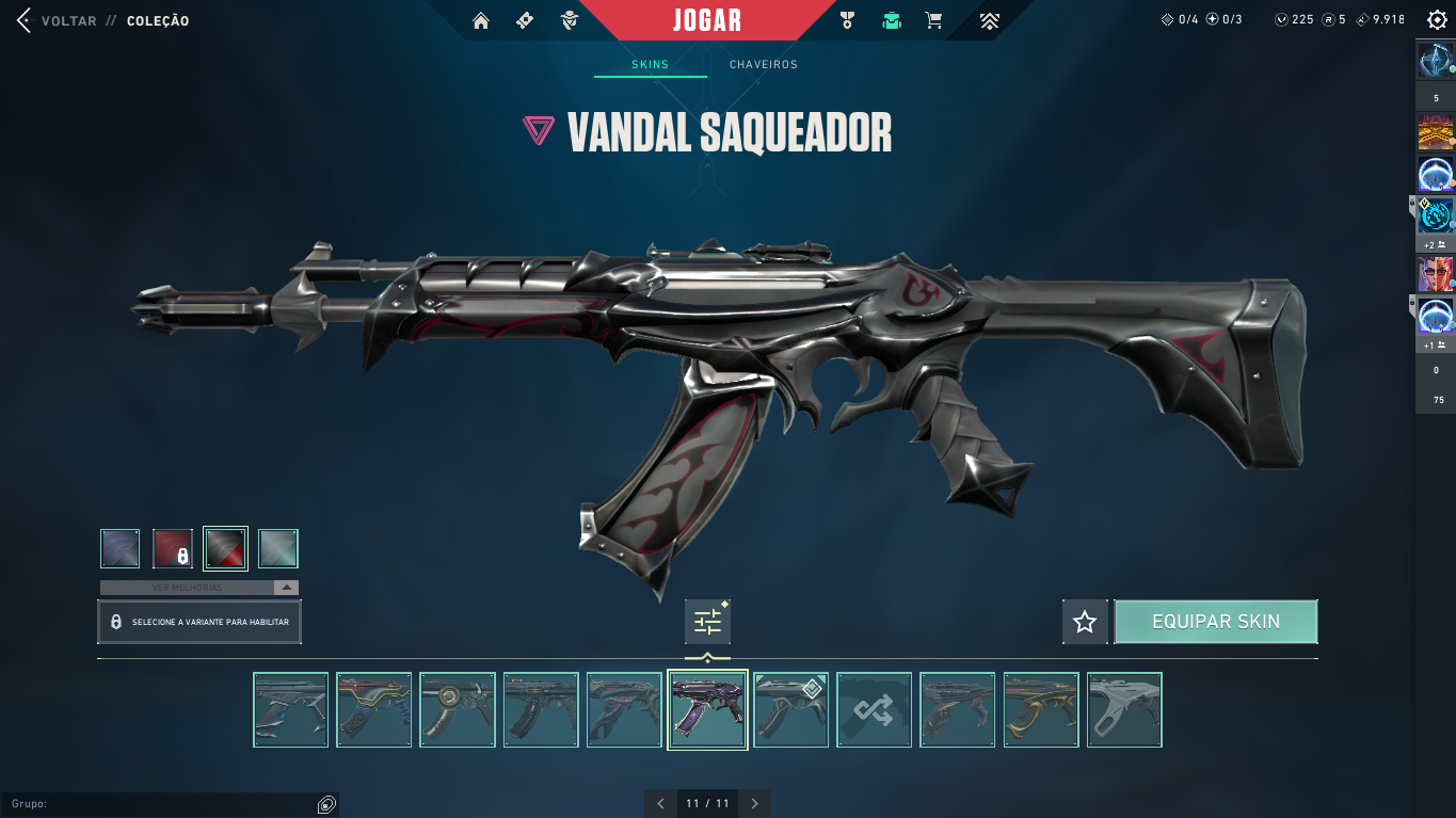 CONTA VALORANT 2.4K GASTOS, 15 SKINS DE VANDAL, 4 FACAS