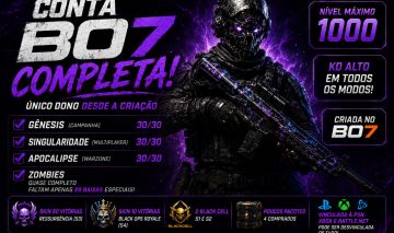 CONTA BO7 FULL GRIND | LVL 1000 | IRIDESCENTE | 145 CAMOS | SKINS RARAS