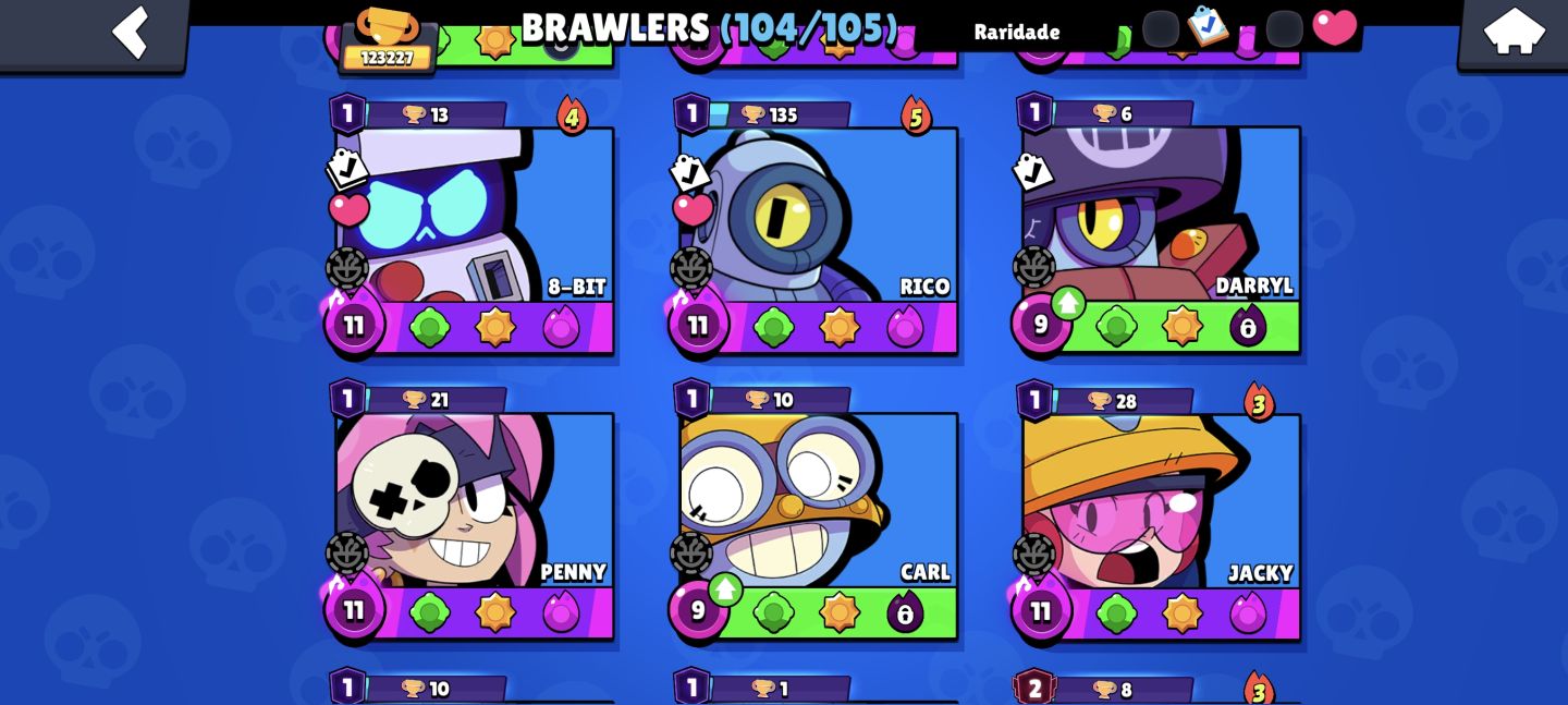 CONTA DE BRAWL STARS BEM UPADA