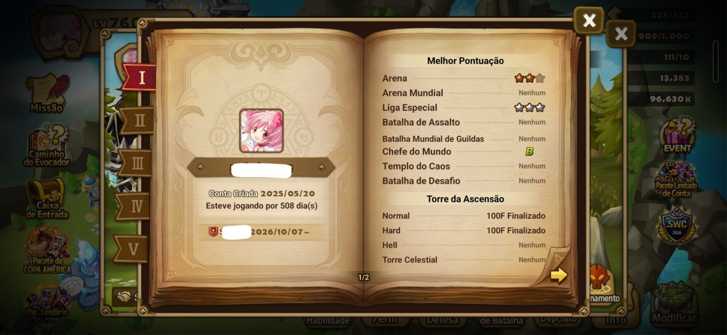 Conta Summoners War | 2 LD Nat 5 (Giselle + Shan) + Full Access