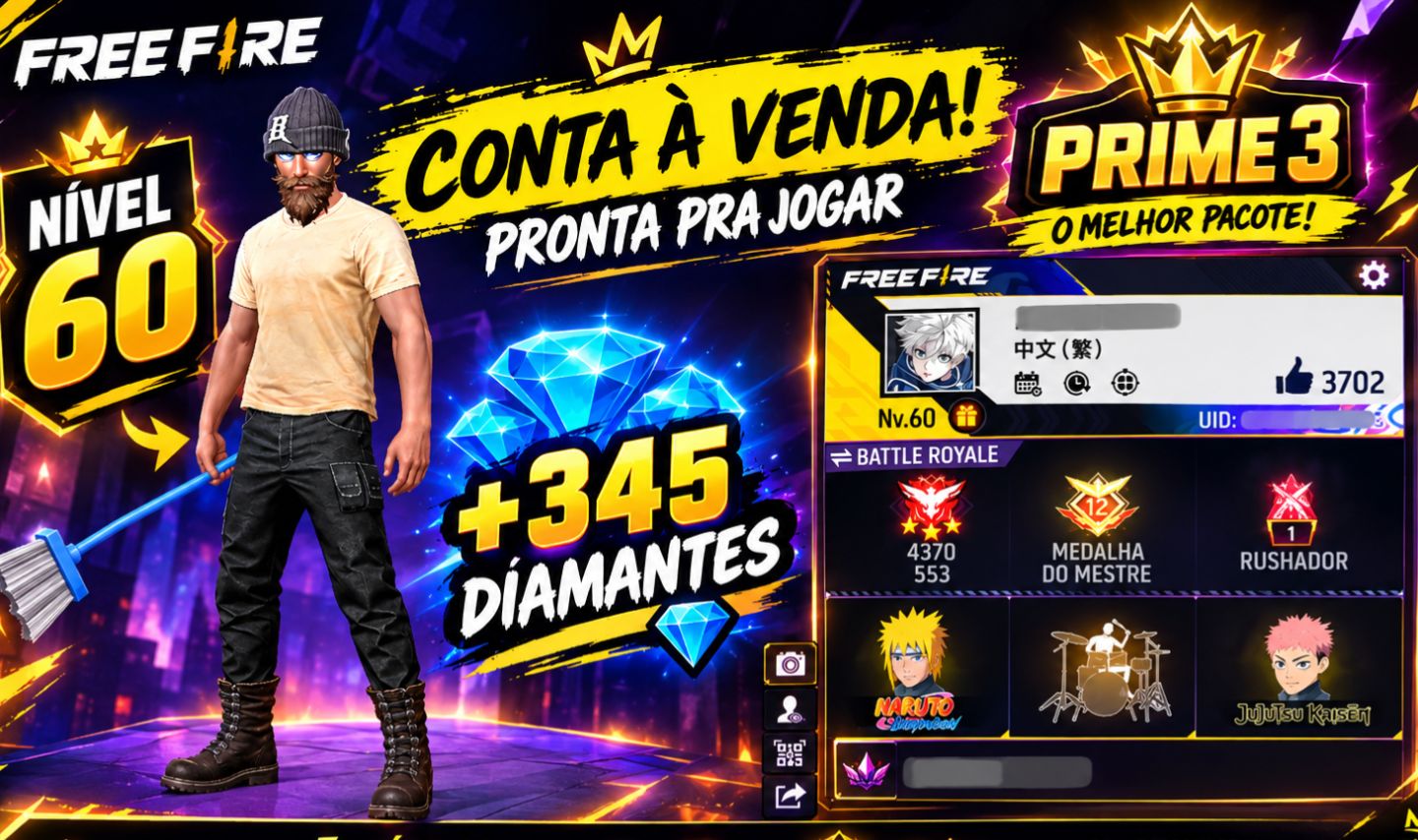Conta de Free fire + 345 dimas
